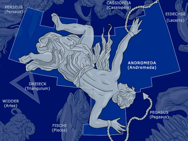 Illustration of the Andromeda constellation