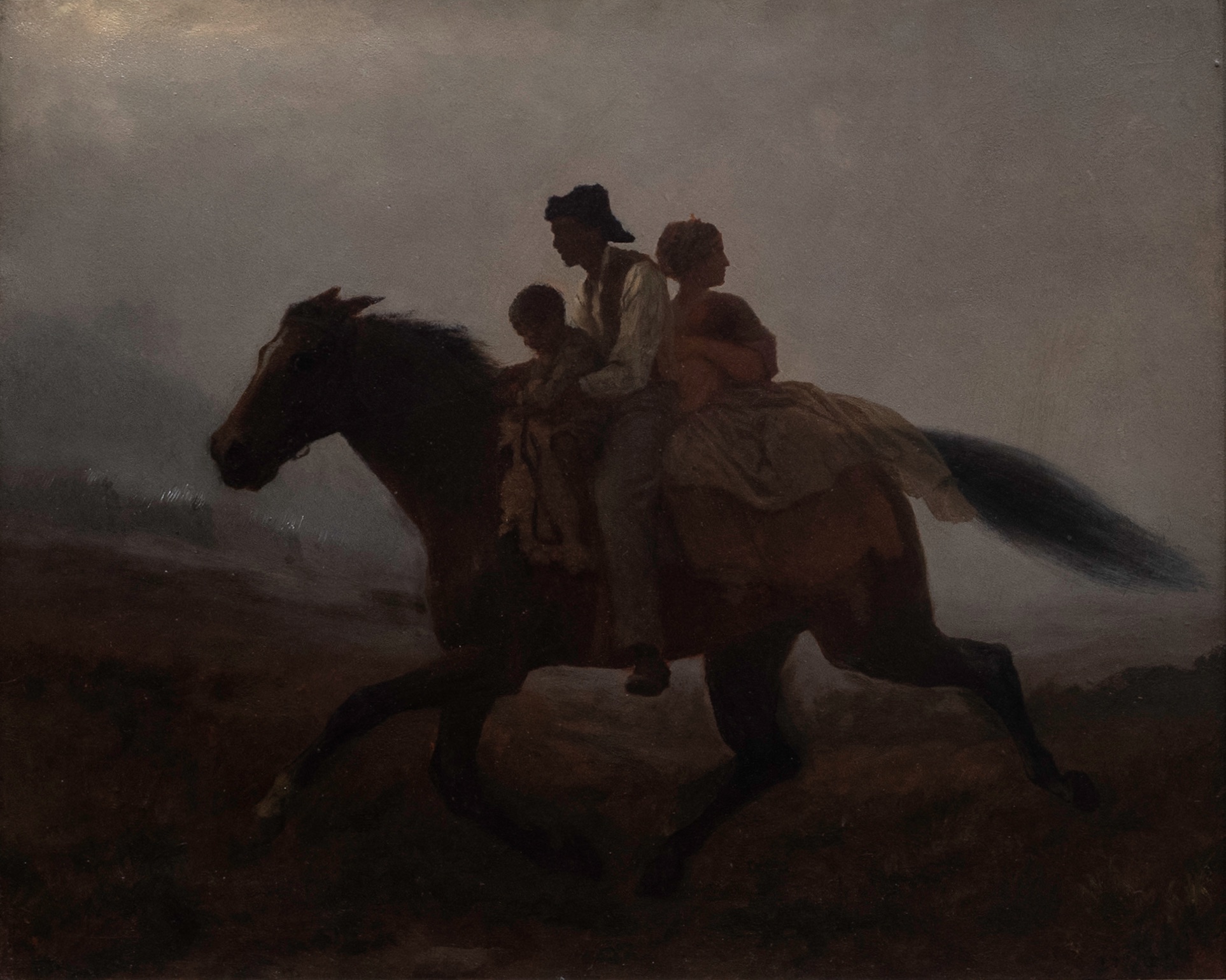Eastman Johnson, <a  data-cke-saved-href="https://smarthistory.org/johnson-a-ride-for-liberty-the-fugitive-slaves/" href="https://smarthistory.org/johnson-a-ride-for-liberty-the-fugitive-slaves/" target="_blank" rel="noopener"><em>A Ride for Liberty &mdash; The Fugitive Slaves</em></a>, c. 1862, oil on paper board, 55.8 x 66.4 cm (<a  data-cke-saved-href="https://www.brooklynmuseum.org/opencollection/objects/495" href="https://www.brooklynmuseum.org/opencollection/objects/495" target="_blank" rel="noopener">Brooklyn Museum</a>)