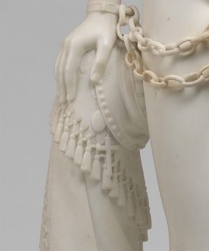 Hiram Powers, The Greek Slave (detail), model 1841-43, carved 1846, Serravezza marble, 167.5 &times; 51.4 &times; 47 cm (National Gallery of Art)