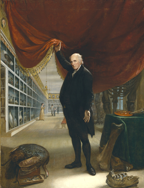 Charles Wilson Peale, The Artist in His Museum, 1822, oil on canvas, 263.5 x 202.9 cm (Pennsylvania Academy of Fine Arts)