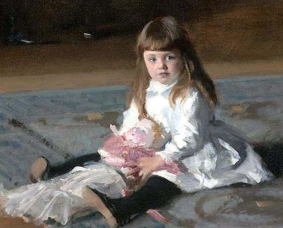 Child in foreground (detail), John Singer Sargent, The Daughters of Edward Darley Boit, 1882, oil on canvas, 221.93 x 222.57 cm (Museum of Fine Arts, Boston) 