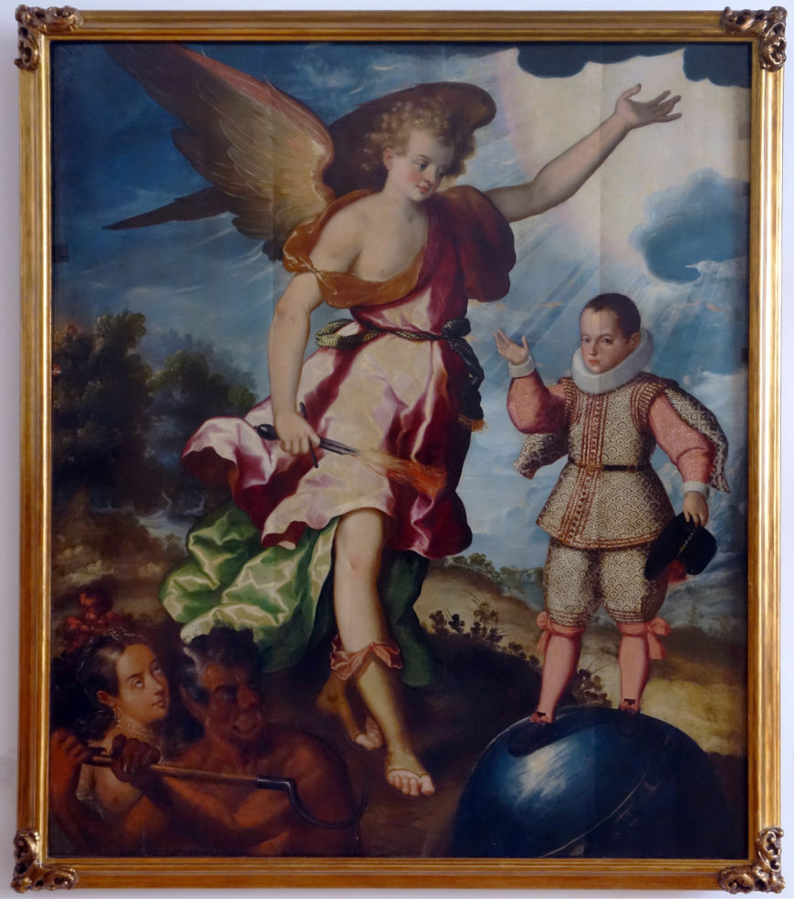 Luis Juárez, The Guardian Angel, early 17th century, oil on wood, 68.3 x 58.66 in (Museo Nacional de Arte, INBA; photo: Steven Zucker, CC BY-NC-SA 2.0)