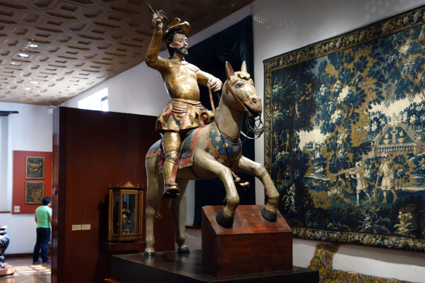 Santiago on Horseback, 16th century, polychromed and gilded wood (Museo Franz Mayer, Mexico City, Mexico)