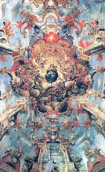 Manoel da Costa Ata&iacute;de, ceiling painting, interior of Igreja de S&atilde;o Francisco de Assis, late 17th century, Ouro Preto, Brazil