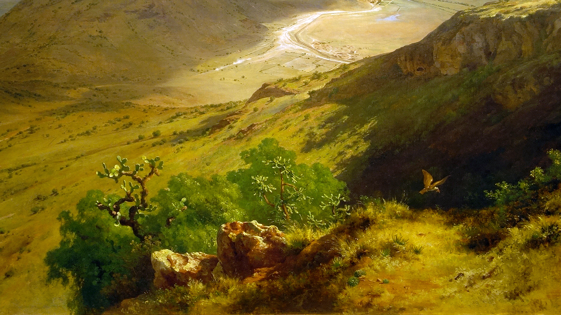 Detail of José María Velasco, The Valley of Mexico (Valle de México), 1877, oil on canvas, 160.5 x 229.7 cm (Museo Nacional de Arte, INBA, Mexico City)