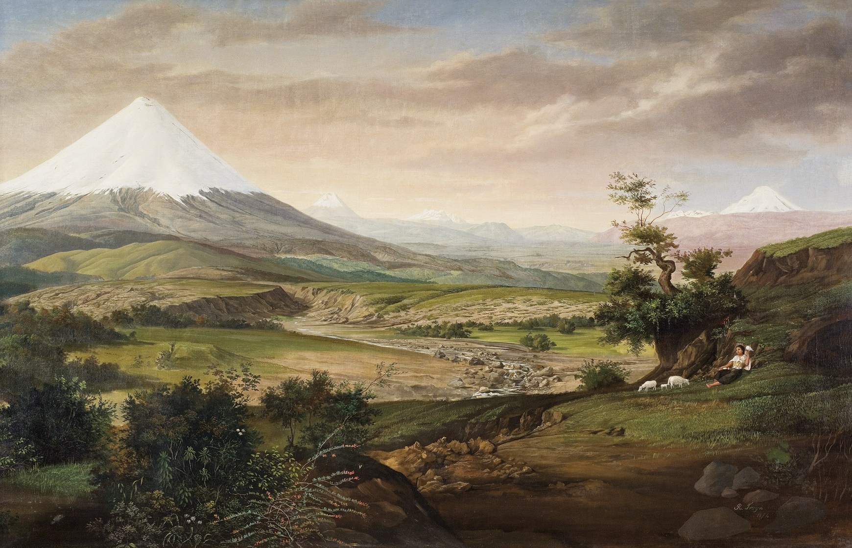 Rafael Troya, Cotopaxi, 1874, oil on canvas, 93 x 161 cm (Museo 'Guillermo Perez Chiriboga' del Central de Ecuador)
