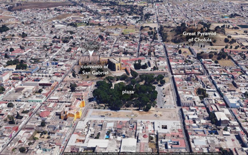 Aerial map of San Gabriel Cholula (underlying map © Google)