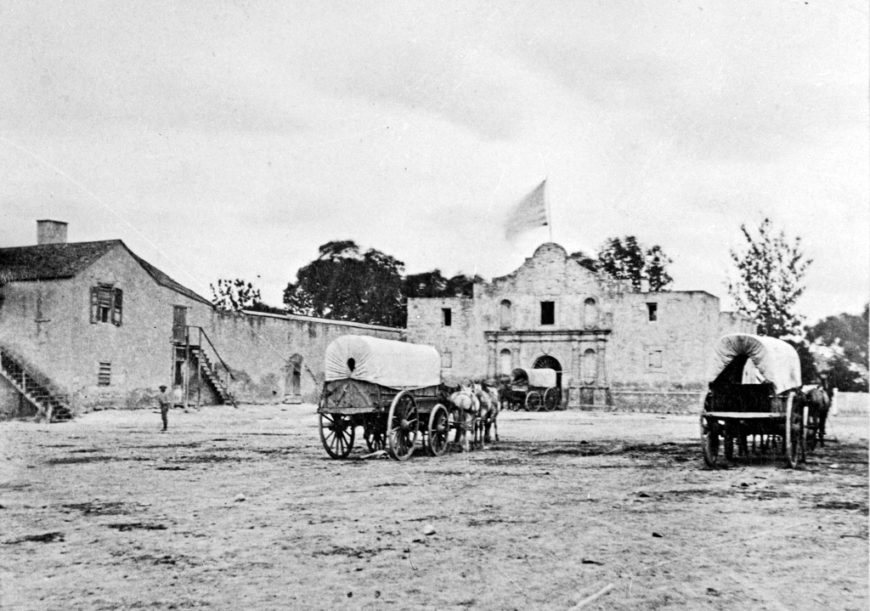 Alamo buildings in use as Army supply depot, c. 1850-1870 (The San Antonio Light Collection, UT Institute of Texan Cultures)