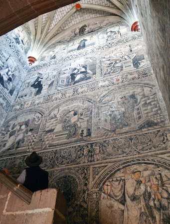 View of stairway murals, Convento de San Nicolás de Tolentino, 1546 and after, Actopan, Hidalgo, Mexico (photo: ismael villafranco, CC BY 2.0)
