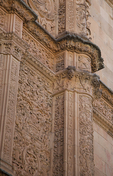 Plateresque style façade (detail), University of Salamanca, 1415 and after, Spain (photo: markjhandel, CC BY 2.0)