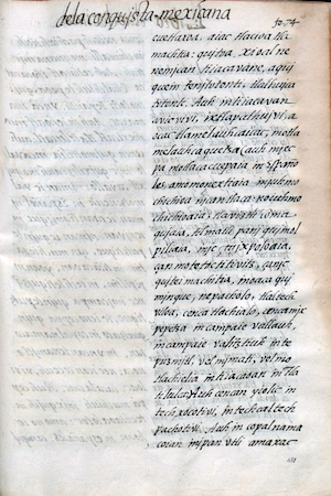 Nahua tactics of warfare, Bernardino de Sahagún and collaborators, General History of the Things of New Spain, also called the Florentine Codex, vol. 3, book 12, f. 74v, 1575-1577, watercolor, paper, contemporary vellum Spanish binding, open (approx.): 32 x 43 cm, closed (approx.): 32 x 22 x 5 cm (Medicea Laurenziana Library, Florence, Italy)