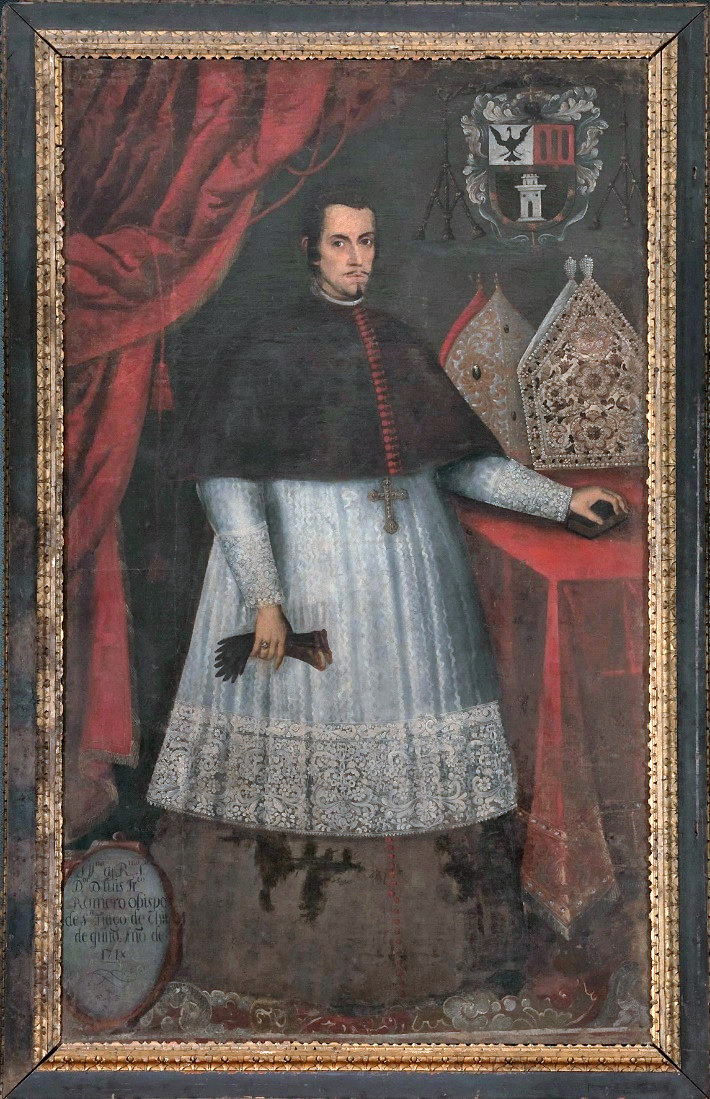 Unidentified artist, Luis Francisco Romero, Bishop of Santiago de Chile and of Quito, 1718, oil on canvas, 88 x 56 1/3&rdquo; (Museo del Carmen de Maip&uacute;, Santiago, Chile)