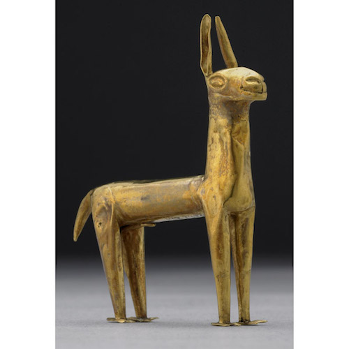 Miniature gold llama figurine, Inka, 6.3 cm high, © Trustees of the British Museum