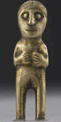 Gold capacocha figurine, Inka, 6 cm high, © Trustees of the British Museum