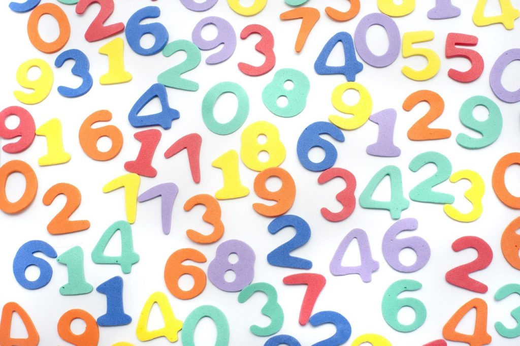 a collage of several numbers