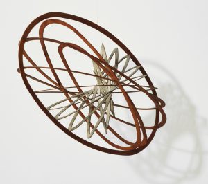 Aleksandr Rodchenko, Spatial Construction no. 12, c. 1920, plywood, aluminum paint and wire, 24 x 33 x 18.5&rdquo; (MoMA).