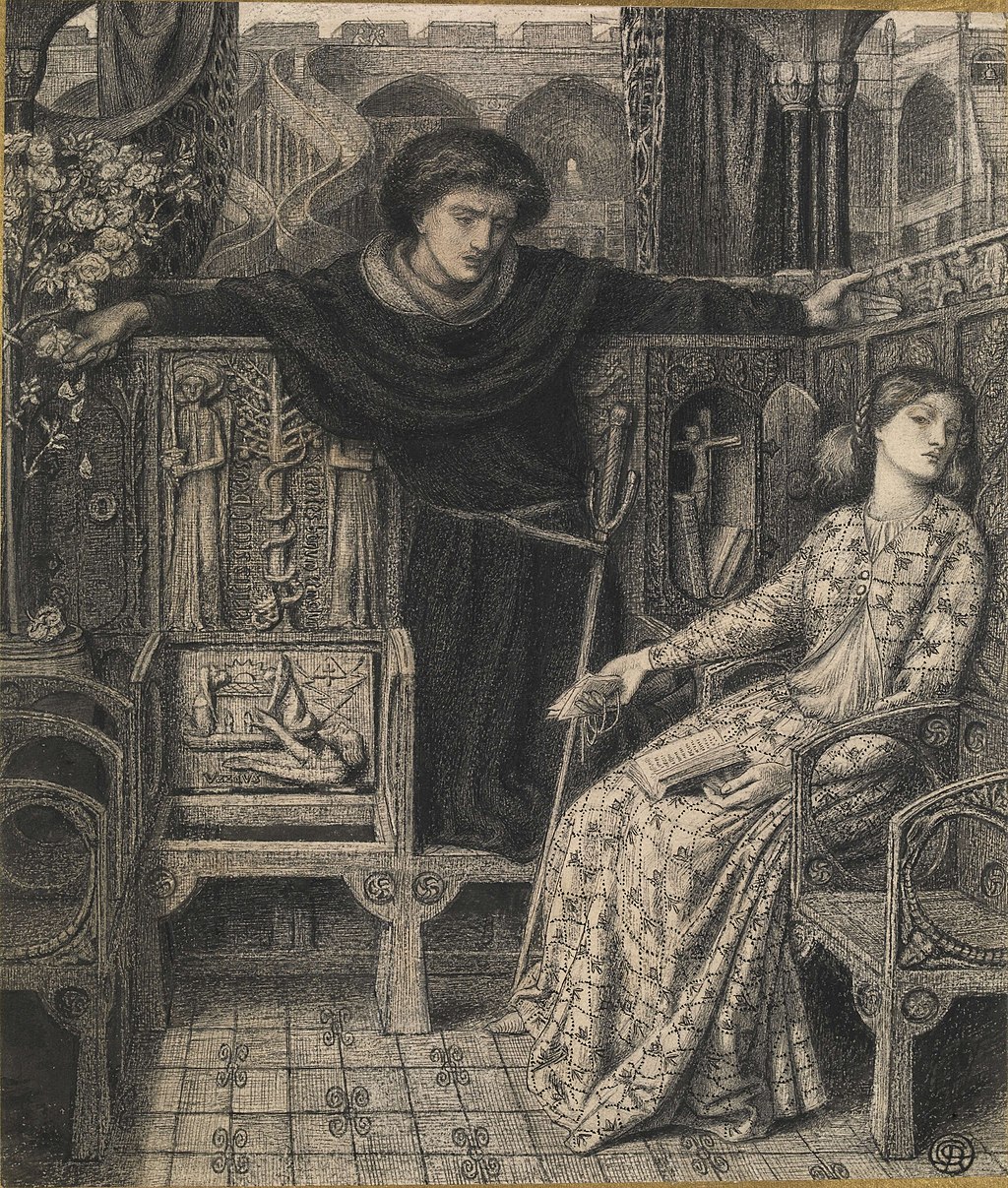 A Drawing of Hamlet Confronting Ophelia