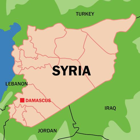 Map of Syria and the surrounding countries
