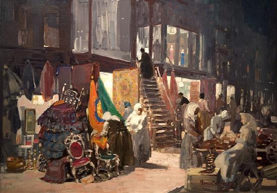 George Luks, Allen Street, c. 1905, oil on canvas. 32 x 45 in. / 81.3 &times; 114.3 cm (Hunter Museum of American Art, Chattanooga, TN)