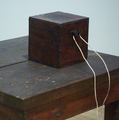 Joseph Beuys, Table with Accumulator detail of table and accumulator