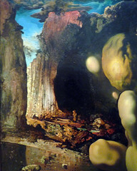 Salvador Dalí, Metamorphosis of Narcissus with detail of canyon at left