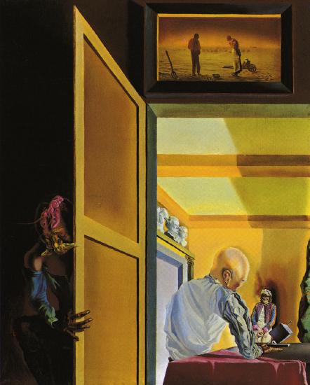Salvador Dalí, Gala and the Angelus of Millet before the arrival of the Conical Anamorphoses, 1933, oil on canvas, 24.2 x 19.2 cm (National Gallery of Canada, Ottawa)