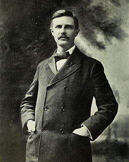 Uma fotografia de Frederick Jackson Turner é mostrada.
