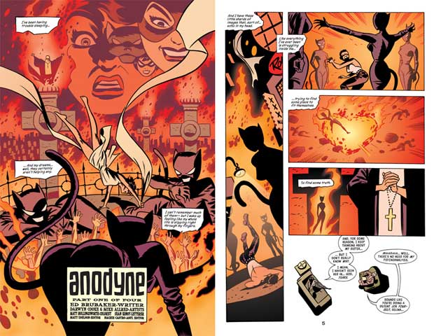 Image of pages from a comic book about Catwoman