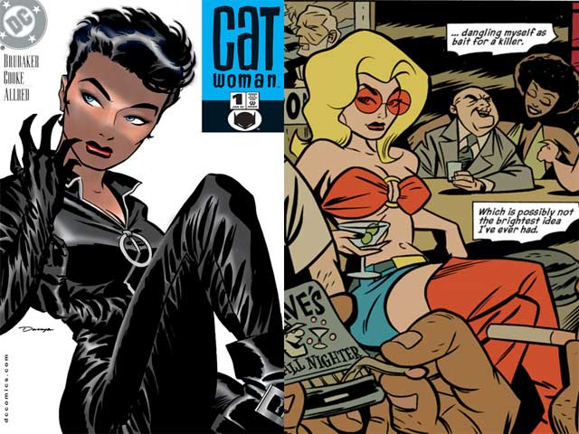 Images from a comic book about Catwoman