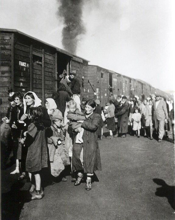 "Deportation of Polish Jews to Treblinka extermination camp from the ghetto in Siedlce, 1942, Poland during German occupation." by Unknown, Institute of National Remembrance is in the Public Domain