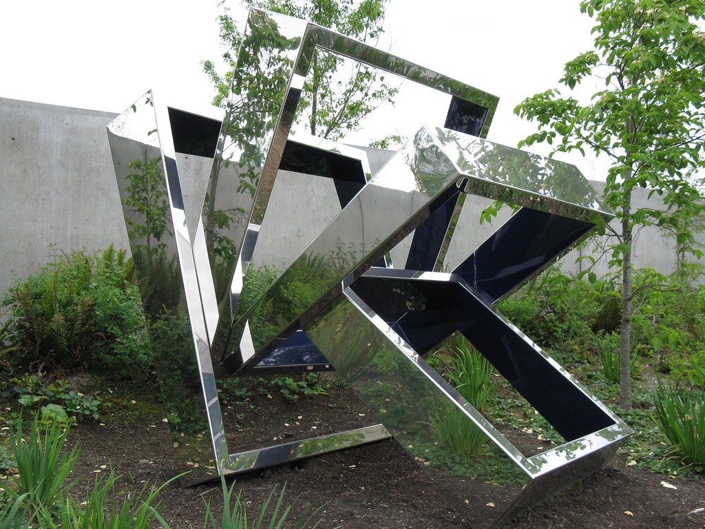 Metal chrome square boxes stacked