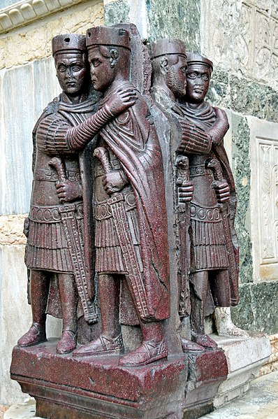 Statue of the four co-emperors embracing, depicting the unity of the Tetrarchy.
