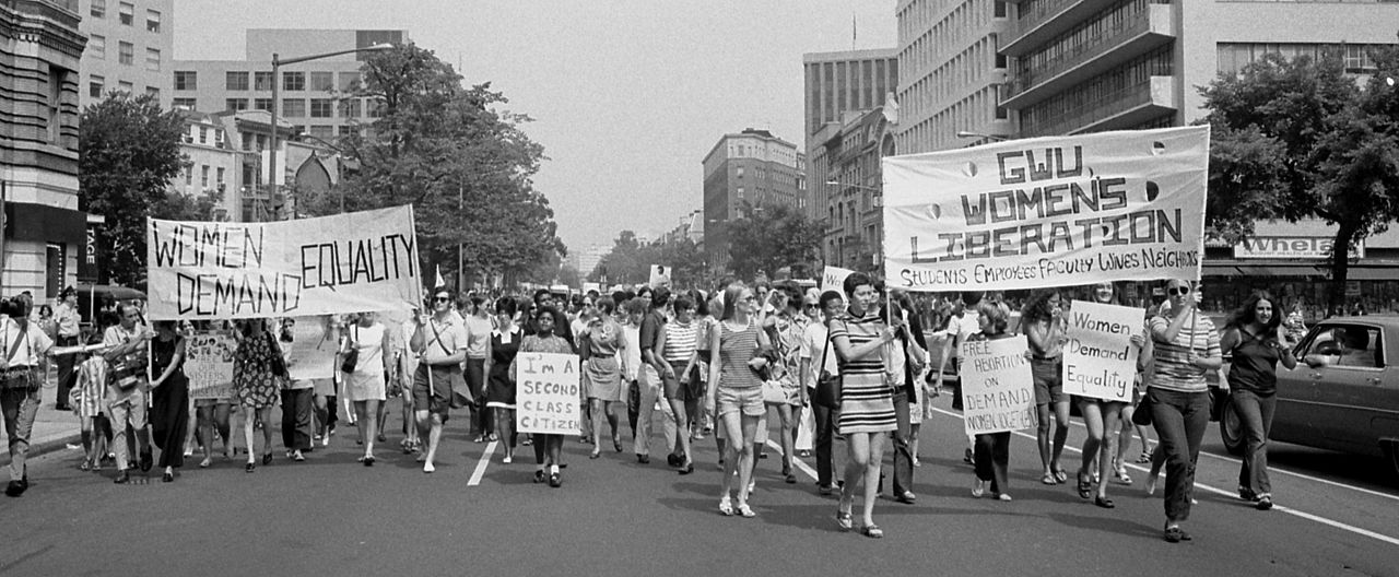 Protest march of members of the American Women's Liberation movement.