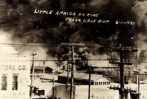 Fires burning along Archer and Greenwood during the massacre