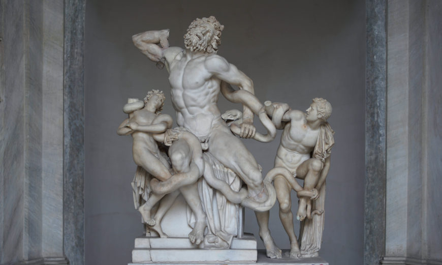 Marble statue of Athanadoros, Hagesandros, and Polydoros of Rhodes, Laocoön and his Sons