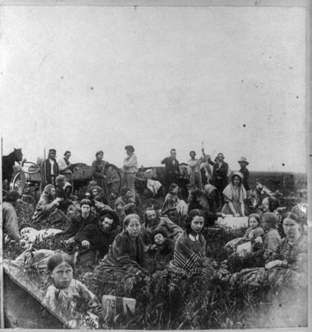 White refugees during the Sioux Uprising