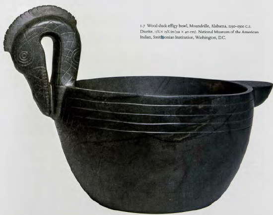 Figure 1.7: Wood-duck effigy bowl, Moundville, Alabama, 1250- 1500 c .E. Diorite, u ½ x 15¾ in (29 x 40 cm). National Museum of the American Indian, Smithsonian Institution, Washington, D.C.