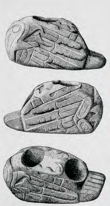 Figure 1.8: Falcon pipe, Moundville, Alabama, 1250-1500 C.E. Limestone, 4½in (11.9 cm).
