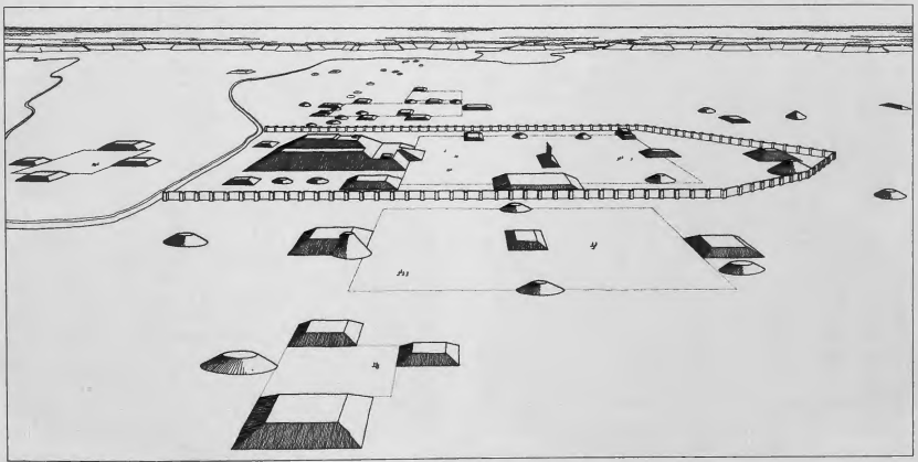 Figure 1.11: Plan of Cahokia Mounds, East St. Louis, Illinois, c. 1200 C.E. Courtesy William Morgan Architects, Jacksonville, Florida.