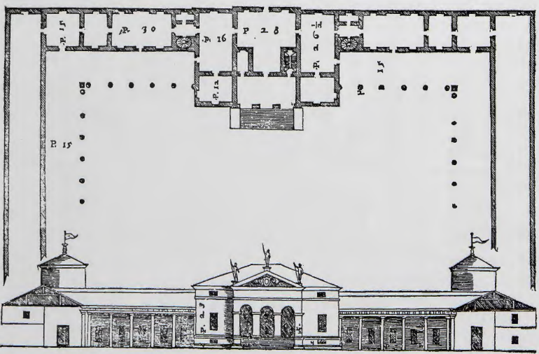Figure 4.9: ANDREA PALLADIO, Villa Saraceno, Vicenza, 1545, from I Quattro Libri dell'Architettura (Venice, II Book, p. 56: 1570). Private Collection.