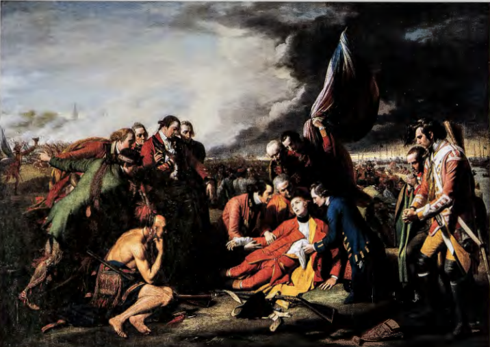 Figure 4.34: BENJAMIN WEST, The Death of General Wolfe, 1770. Oil on canvas, 59½ x 84 in (151.I x 231.4 cm). National Gallery of Canada, Onawa.