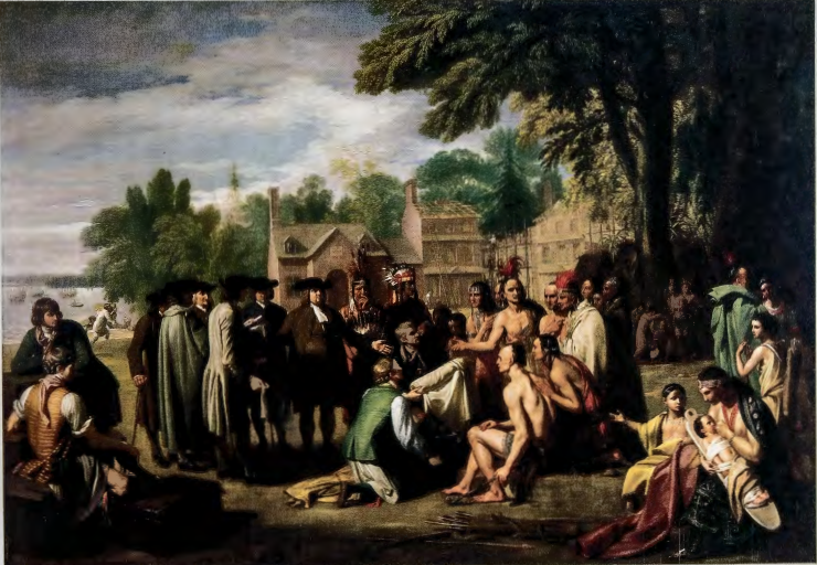Figure 4.35:BENJAMIN WEST , William Penn's Treaty with the indians in 1683, 1771-2. Oil on canvas, 75½in x 107¾ in (191.7 x 273 cm). Pennsylvania Academy of the Fine Arts, Philadelphia. Pennsylvania.
