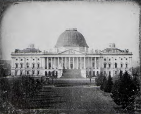 Figure 5.18: WILLIAM THORNTON , CHARLES BULFINCH, & BENJAMIN HENRY LATROBE , United States Capitol, Washington, D.C, East Front, c. 1846. Daguerreotype. Library of Congress, Washington, O.C.