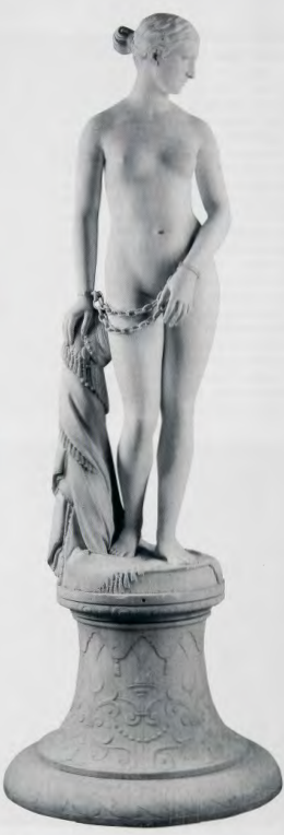 Figure 6.4: HIRAM POWERS, The Greek Slave, 1843. Marble, 65 in (165.1 cm) high. Yale University Art Gallery, New Haven, Connecticut.