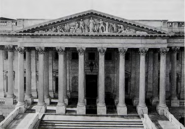 Figure 7.14: THOMAS CRAWFORD, Progress of Civilization, US Capitol, Senate, East Pediment, Washington, D.C, 1855-63. Marble, 960 ft (292.6 m) long. Architect of the Capitol, Washington, D.C.