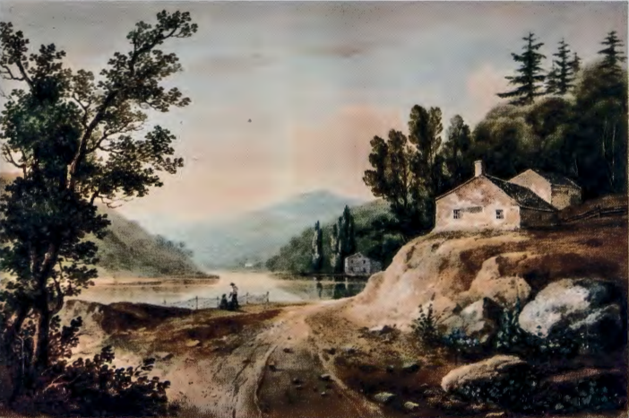 Figure 8.3: WILLIAM GUY WALL, View Near Fishkill, 1820. Watercolor on paper mounted on cardboard, 14 x 21⅛ in (35.5 x 53.5 cm). New York Historical Society.