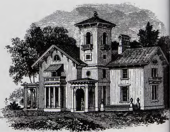 Figure 8.8: ANDREW JACKSON DOWNING, A Villa in the ltalianate Style, 1850. Engraving. Private Collection.