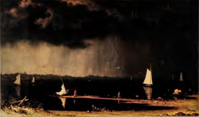 Figure 8.30: MARTIN JOHNSON HEADE. Thunderstorm Over Narragansett Bay, 1868. Oil on canvas, 32⅛ X 54¾ in (81.5 x 39 cm). Amon Carter Museum, Fort Worth, Texas. (See also p. 240)