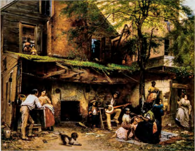Figure 8.31: EASTMAN JOHNSON, Negro Life at the South, 1859. Oil on canvas, 36 x 45½ in (91.4 x 115.5 cm). New-York Historical Society.