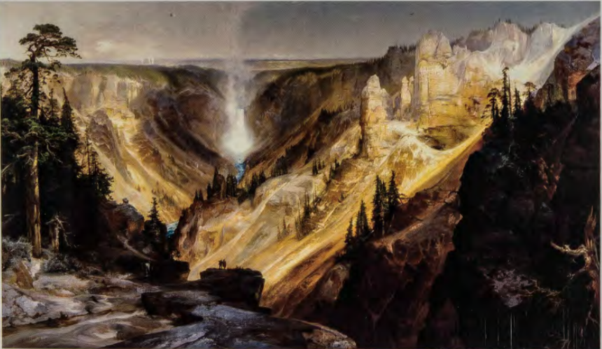 Figure 9.24: THOMAS MORAN, Grand Canyon of the Yellowstone, 1872. Oil on canvas, 84 x 144 in (213 x 266 cm). National Museum of American Art, Smithsonian Institution, Washington, D.C.